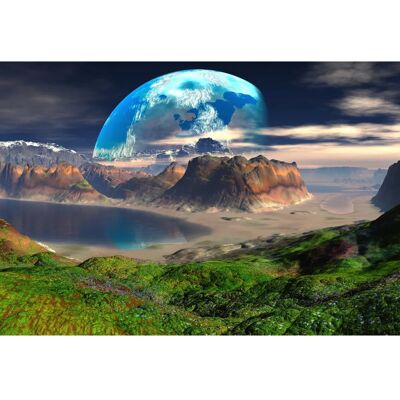 PAPERMOON Futuristische Weltraum Mond Galaxie Tapete - Wandbild PAPERMOON Futuristische Weltraum Mond Galaxie Tapete - Wandbild