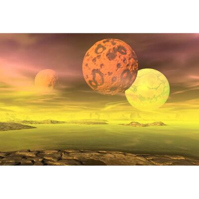 PAPERMOON Bunte Weltraum Planeten Wandbild - Wandbild PAPERMOON Bunte Weltraum Planeten Wandbild - Wandbild
