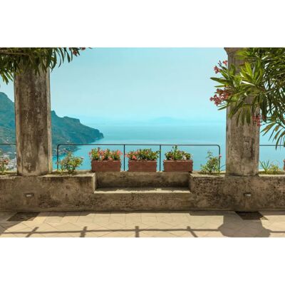PAPERMOON Fototapete PERGOLA-TERRASSE STRAND KLIPPEN KÜSTE BLUMEN GEBIRGE - Tapete PAPERMOON Fototapete PERGOLA-TERRASSE STRAND KLIPPEN KÜSTE BLUMEN GEBIRGE - Tapete