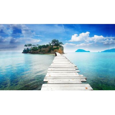 PAPERMOON Holz-Brücke Agios Sostis Insel Pier Wandbild - Wandbild PAPERMOON Holz-Brücke Agios Sostis Insel Pier Wandbild - Wandbild