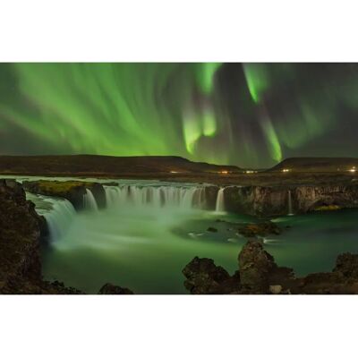 PAPERMOON Wandbild JAN SMID MASTER, Wasserfall der Götter Nordlicht - Fototapete PAPERMOON Wandbild JAN SMID MASTER, Wasserfall der Götter Nordlicht - Fototapete