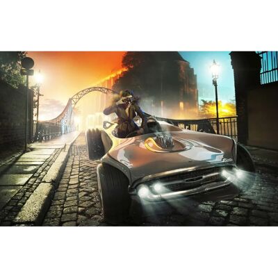 PAPERMOON Fototapete Retro Auto-Altstadt Fantasie Vintage Sport Racing XXL PAPERMOON Fototapete Retro Auto-Altstadt Fantasie Vintage Sport Racing XXL