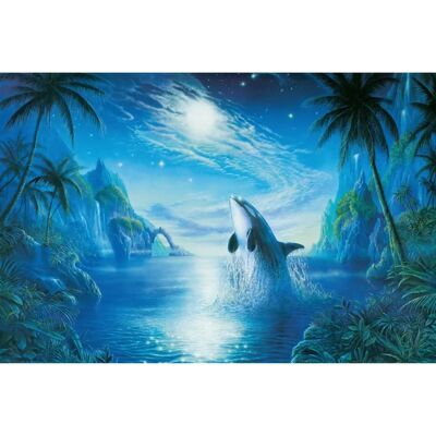 PAPERMOON Tropische Palmen Dschungel Meer Orka Tapete - Tapete PAPERMOON Tropische Palmen Dschungel Meer Orka Tapete - Tapete