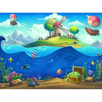 PAPERMOON Piratenschiff Wasser Tapete - Tapete PAPERMOON Piratenschiff Wasser Tapete - Tapete