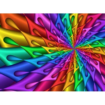 PAPERMOON Fraktal Spirale Abstraktes Muster Bunte Tapete - Tapete PAPERMOON Fraktal Spirale Abstraktes Muster Bunte Tapete - Tapete