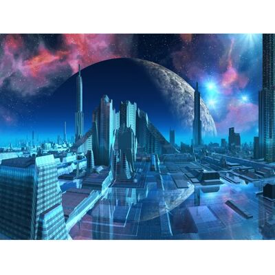 PAPERMOON Futuristische Weltraum Mond Galaxie Universum Fototapete - Vliestapete PAPERMOON Futuristische Weltraum Mond Galaxie Universum Fototapete - Vliestapete