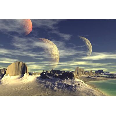 PAPERMOON Futuristische Weltraum Mond Galaxie Universum Fototapete - Tapete PAPERMOON Futuristische Weltraum Mond Galaxie Universum Fototapete - Tapete