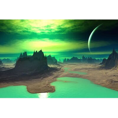 PAPERMOON Galaxie Wandbild - Futuristischer Weltraum Mond Universum PAPERMOON Galaxie Wandbild - Futuristischer Weltraum Mond Universum