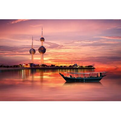 PAPERMOON Kuwait Stadt Boot Skyline Strand Meer Golf Panorama Fototapete - Tapete PAPERMOON Kuwait Stadt Boot Skyline Strand Meer Golf Panorama Fototapete - Tapete