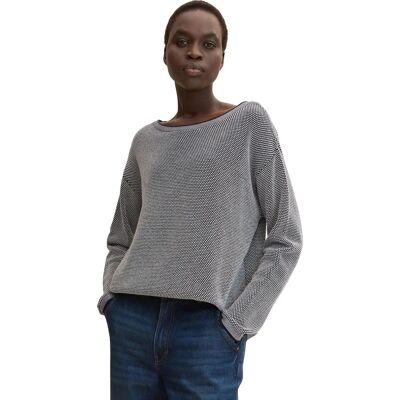 Tom Tailor Pullover (1033125) - granatowa struktura bąbelkowa Tom Tailor Pullover (1033125) - granatowa struktura bąbelkowa