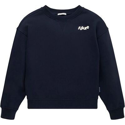 Tom Tailor - Bio Cotton Sweatshirt - Blu Scuro - Sweatshirt Tom Tailor - Bio Cotton Sweatshirt - Blu Scuro - Sweatshirt