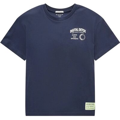 Tom Tailor T-shirt Bleu Foncé pour Garçons - 128 - Coupe Normale Tom Tailor T-shirt Bleu Foncé pour Garçons - 128 - Coupe Normale