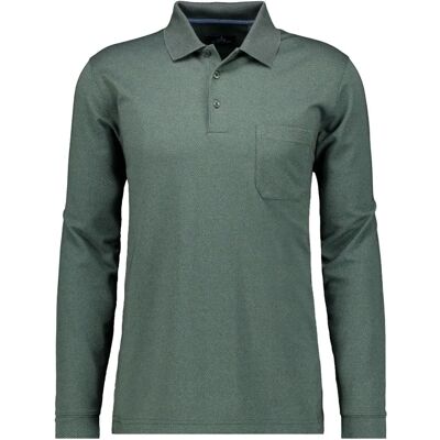 RAGMAN Modell 318 - Moosgrün Langarm Polo RAGMAN Modell 318 - Moosgrün Langarm Polo