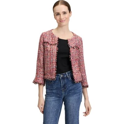 CARTOON Rosé/Pink Tweedblazer med fransar - Blazer CARTOON Rosé/Pink Tweedblazer med fransar - Blazer