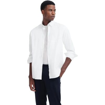 Bugatti Herre Hvid 3XL Casual Langærmet Skjorte - Skjorte Bugatti Herre Hvid 3XL Casual Langærmet Skjorte - Skjorte