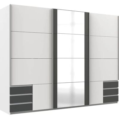 WIMEX Emden Moderner Schwebetürenschrank - Weiß & Graphit WIMEX Emden Moderner Schwebetürenschrank - Weiß & Graphit