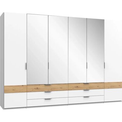 WIMEX Gibraltar Kleiderschrank - 6-türig, Weiß, mit Spiegeln - Schrank WIMEX Gibraltar Kleiderschrank - 6-türig, Weiß, mit Spiegeln - Schrank