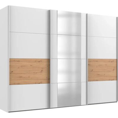 WIMEX Barmbek Kleiderschrank - Weiß, Spiegel, Eiche - Schrank WIMEX Barmbek Kleiderschrank - Weiß, Spiegel, Eiche - Schrank