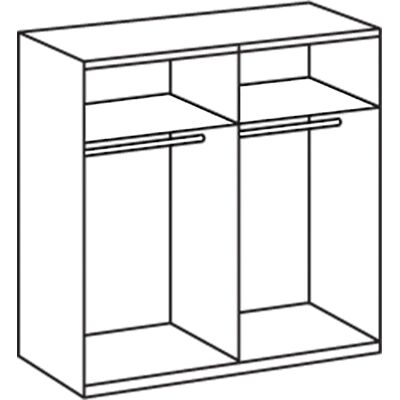 WIMEX Monaco Schrank - 2 Schiebetüren, Weiß/Glas Grau Akzente WIMEX Monaco Schrank - 2 Schiebetüren, Weiß/Glas Grau Akzente