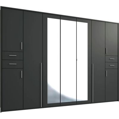 WIMEX Vegas Kleiderschrank - 9 Türen, Spiegel, Grau WIMEX Vegas Kleiderschrank - 9 Türen, Spiegel, Grau