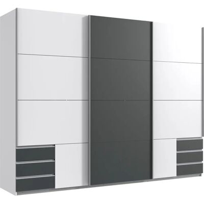 WIMEX Emden Kleiderschrank - Weiß/Graphit, 3 Türen, 210cm Hoch WIMEX Emden Kleiderschrank - Weiß/Graphit, 3 Türen, 210cm Hoch
