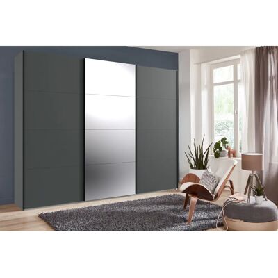 WIMEX Norderstedt Kleiderschrank - 3 Türen, Grau/Spiegel, 270x236x64cm WIMEX Norderstedt Kleiderschrank - 3 Türen, Grau/Spiegel, 270x236x64cm