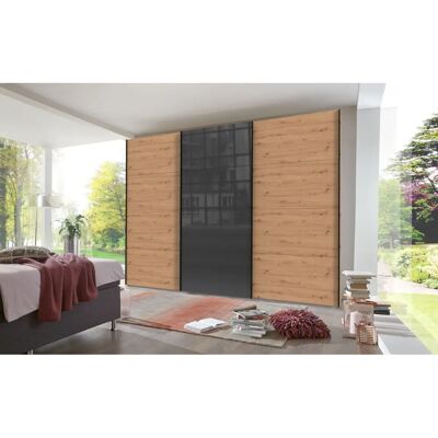 Wimex Norderstedt Kleiderschrank - Artisan Eiche Nachbildung/Glas grau - 3 Schiebetüren Wimex Norderstedt Kleiderschrank - Artisan Eiche Nachbildung/Glas grau - 3 Schiebetüren