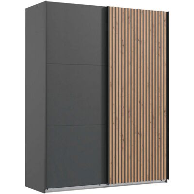 Wimex Andorra Schiebetürenschrank - Graphit & Akustikpaneel - 200cm Wimex Andorra Schiebetürenschrank - Graphit & Akustikpaneel - 200cm