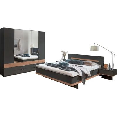 WIMEX Gibraltar - Schlafzimmer-Set, grau, 180x200cm, mit Schrank & Nachttischen WIMEX Gibraltar - Schlafzimmer-Set, grau, 180x200cm, mit Schrank & Nachttischen