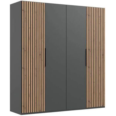 WIMEX Andorra Drehtürenschrank - 4-Türen, 200x58x216cm, Schwarz WIMEX Andorra Drehtürenschrank - 4-Türen, 200x58x216cm, Schwarz