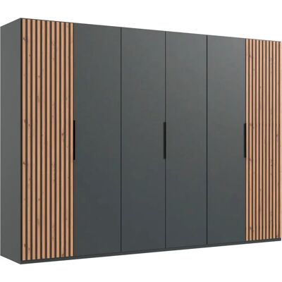 WIMEX Andorra Kleiderschrank - 6 Türen, 300cm, Schwarz, Artisan Eiche Optik WIMEX Andorra Kleiderschrank - 6 Türen, 300cm, Schwarz, Artisan Eiche Optik