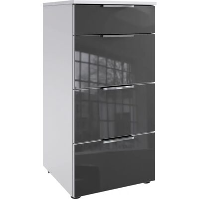 WIMEX Level36 C Sideboard - Weiß/Glas Grau, 41x84x41cm WIMEX Level36 C Sideboard - Weiß/Glas Grau, 41x84x41cm