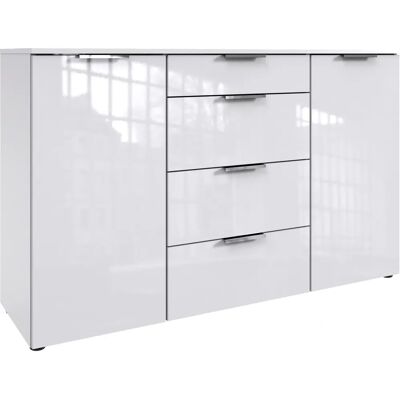 Wimex Weiße 4-Schubladen 4-Regale Sideboard - Sideboard Wimex Weiße 4-Schubladen 4-Regale Sideboard - Sideboard