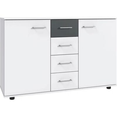 WIMEX Taiga Sideboard - 130x83x41 cm, weiß & graphit WIMEX Taiga Sideboard - 130x83x41 cm, weiß & graphit