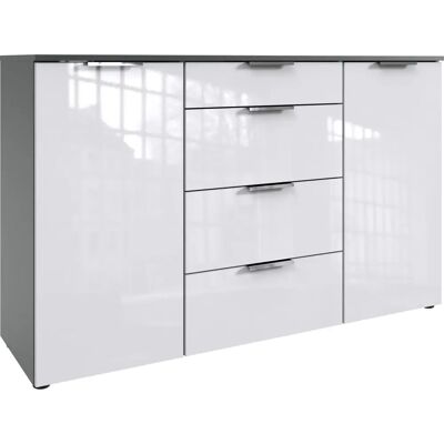 WIMEX level36 D Kommode - grau (Korpus Graphit, Front Lack Weiß) - Sideboards WIMEX level36 D Kommode - grau (Korpus Graphit, Front Lack Weiß) - Sideboards