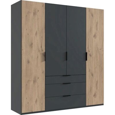 WIMEX Burgos Modell Kleiderschrank - 4-Türig, 216cm Hoch, 200cm Breit - Grau WIMEX Burgos Modell Kleiderschrank - 4-Türig, 216cm Hoch, 200cm Breit - Grau
