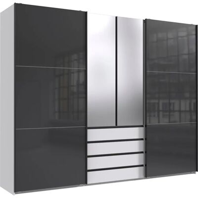 Wimex Magic by fresh to go - Schwebetürenschrank - Weiß & Grauglas - 300x236x65cm Wimex Magic by fresh to go - Schwebetürenschrank - Weiß & Grauglas - 300x236x65cm