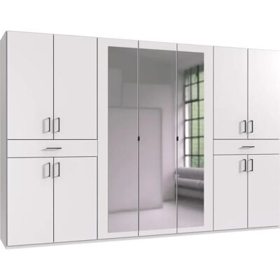 WIMEX Tibet Kleiderschrank - 11 Türen, 3 Spiegel, Weiß WIMEX Tibet Kleiderschrank - 11 Türen, 3 Spiegel, Weiß