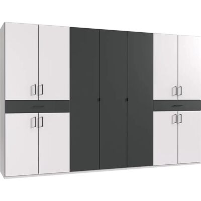WIMEX Tibet Kleiderschrank - 11 Türen, Weiß/Graphit, Made in Germany WIMEX Tibet Kleiderschrank - 11 Türen, Weiß/Graphit, Made in Germany