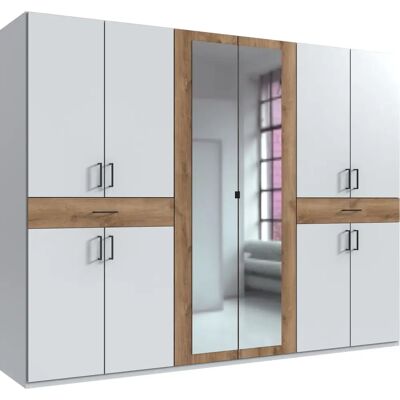 WIMEX Tibet Kleiderschrank - 10 Türen, Weiß/Planken Eiche Nachbildung, 270x208cm WIMEX Tibet Kleiderschrank - 10 Türen, Weiß/Planken Eiche Nachbildung, 270x208cm