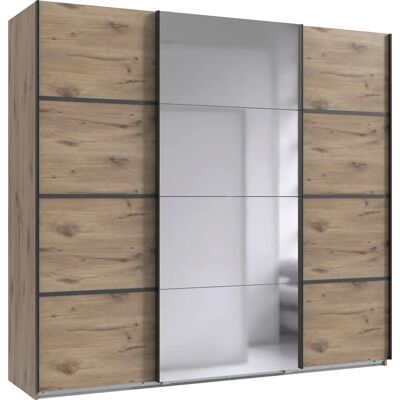 WIMEX Jork Kleiderschrank mit Spiegel - 3-türig, Verstellbare Einlegeböden WIMEX Jork Kleiderschrank mit Spiegel - 3-türig, Verstellbare Einlegeböden