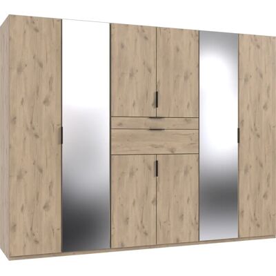 WIMEX Moldau Kleiderschrank beige - 8 Regale, Spiegel, Klassisch WIMEX Moldau Kleiderschrank beige - 8 Regale, Spiegel, Klassisch