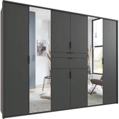 WIMEX Moldau Drehtürenschrank mit Spiegel - 270cm x 208cm - Grau WIMEX Moldau Drehtürenschrank mit Spiegel - 270cm x 208cm - Grau