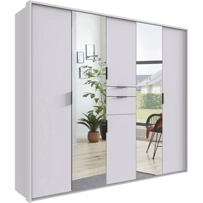 WIMEX Moldau Kleiderschrank mit Spiegel - 225cm x 208cm - Weiß WIMEX Moldau Kleiderschrank mit Spiegel - 225cm x 208cm - Weiß