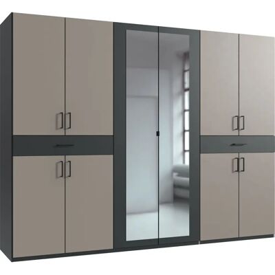 WIMEX Tibet Drehtürenschrank - 10 Türen, Sandgrau, 270cm breit WIMEX Tibet Drehtürenschrank - 10 Türen, Sandgrau, 270cm breit