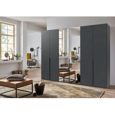 Wimex Mugano Kleiderschrank - 6-türig, grafit, schwarze Griffe Wimex Mugano Kleiderschrank - 6-türig, grafit, schwarze Griffe