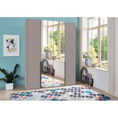Wimex Mugano Kleiderschrank - Saharagrau, 4 Türen, 2 Spiegel - Schrank Wimex Mugano Kleiderschrank - Saharagrau, 4 Türen, 2 Spiegel - Schrank
