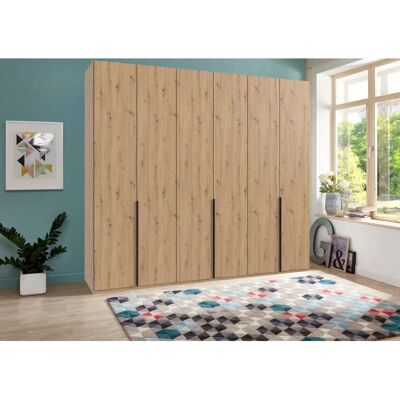 WIMEX Mugano Kleiderschrank - Eiche Nachbildung, 3 Regale, 3 Stangen - Schrank WIMEX Mugano Kleiderschrank - Eiche Nachbildung, 3 Regale, 3 Stangen - Schrank