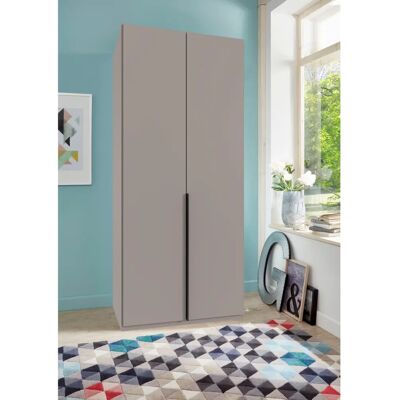 Wimex Mugano Kleiderschrank - Saharagrau, Schwarze Griffe - Schrank Wimex Mugano Kleiderschrank - Saharagrau, Schwarze Griffe - Schrank