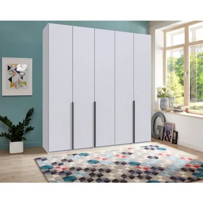 Wimex Mugano Kleiderschrank - 5 Regale, 2 Kleiderstangen, Weiß Wimex Mugano Kleiderschrank - 5 Regale, 2 Kleiderstangen, Weiß